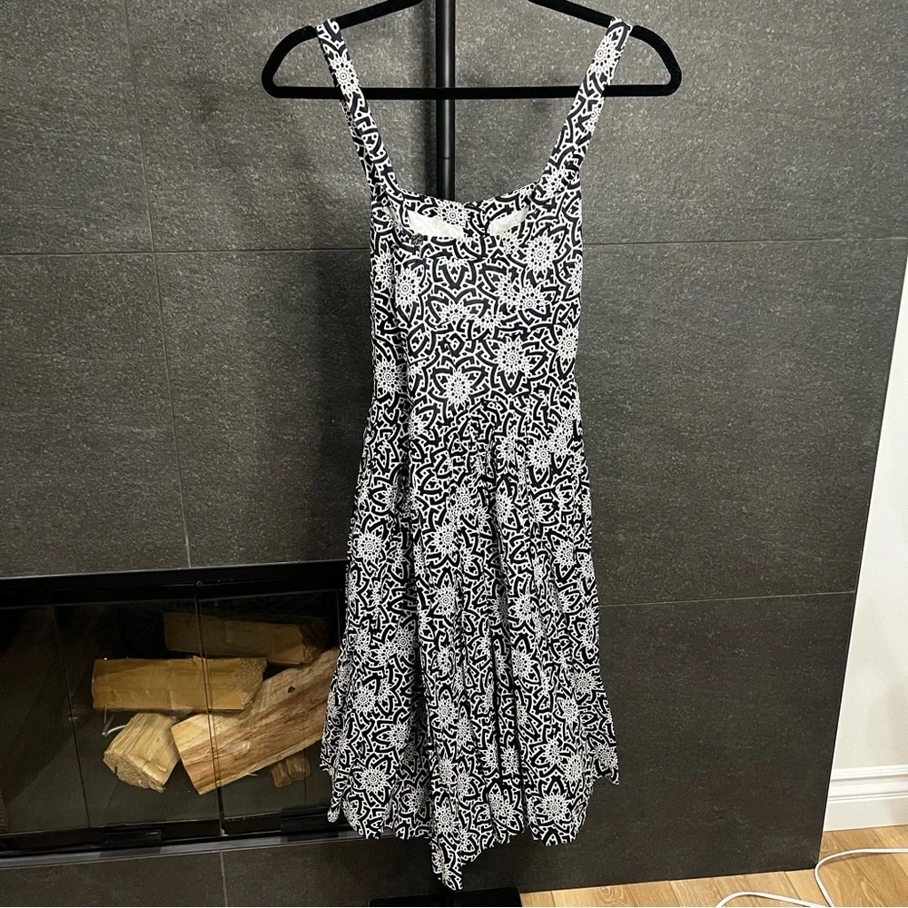 Tory Burch Button Front Geometric Floral Sundress Size 8 - Picture 8 of 11